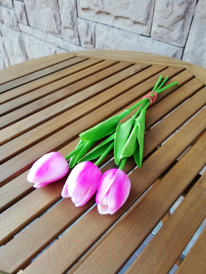 Искусственный букет ForGarden Тюльпаны / BN10696 (3шт, розово-фиолетовый)