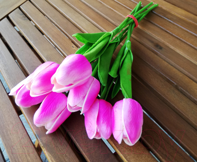 Искусственный букет ForGarden Тюльпаны / BN10698 (7шт, розово-фиолетовый)