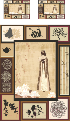 Набор текстиля для спальни Ambesonne Япония: Гейша среди цветов 160x220 / bcsl_32120