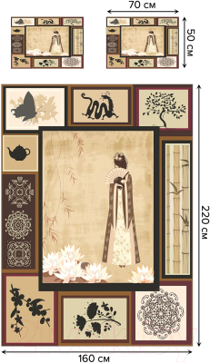 Набор текстиля для спальни Ambesonne Япония: Гейша среди цветов 160x220 / bcsl_32120