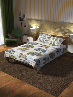 Набор текстиля для спальни Ambesonne Маленькие внедорожники 160x220 / bcsl_46011