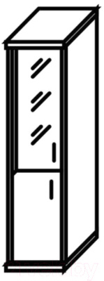 Шкаф-пенал с витриной Skyland СУ-1.2(L) комбинированный (орех французский)