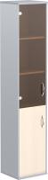 Шкаф-пенал с витриной Skyland СУ-1.2(L) комбинированный (клен/металлик) - 