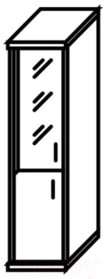 Шкаф-пенал с витриной Skyland СУ-1.2(L) комбинированный (орех французский)