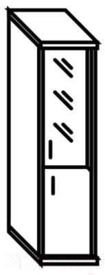 Шкаф-пенал с витриной Skyland СУ-1.2(R) комбинированный (орех французский)