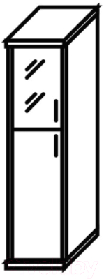 Шкаф-пенал с витриной Skyland СУ-1.7(L) комбинированный (орех французский)