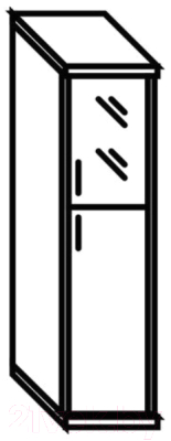 Шкаф-пенал с витриной Skyland СУ-1.7(R) комбинированный (груша ароза)
