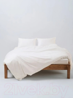 Комплект постельного белья GoodNight Сатин Делюкс 1.5сп / 417037 (50x70, молочный)