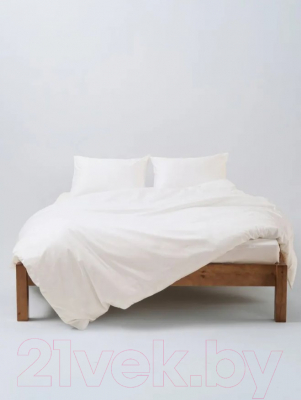 Комплект постельного белья GoodNight Сатин Делюкс 2сп с Евро / 417038 (50x70, молочный)