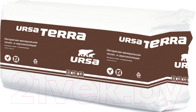Минеральная вата Ursa Terra 37 PN 1250x610x100 (упаковка 10шт)
