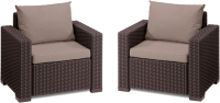 Комплект кресел садовых Keter California 2 Chairs / 252920 (коричневый) - 