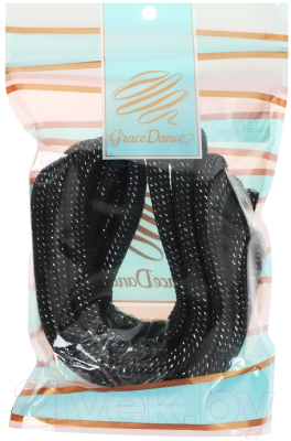 Скакалка для художественной гимнастики Grace Dance 9418612 (3м, черный/серебристый)
