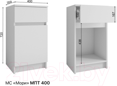 Тумба в прихожую ДСВ МПТ 400 (графит)