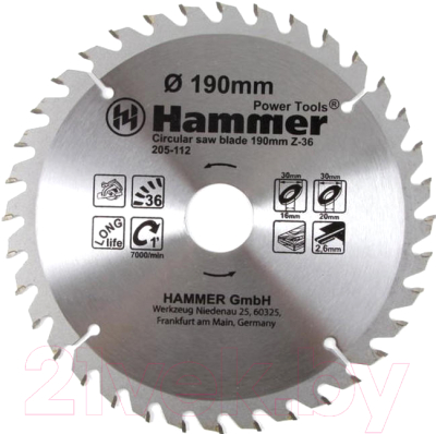 

Пильный диск Hammer, Flex 205-112