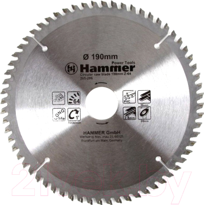 Пильный диск Hammer Flex 205-206