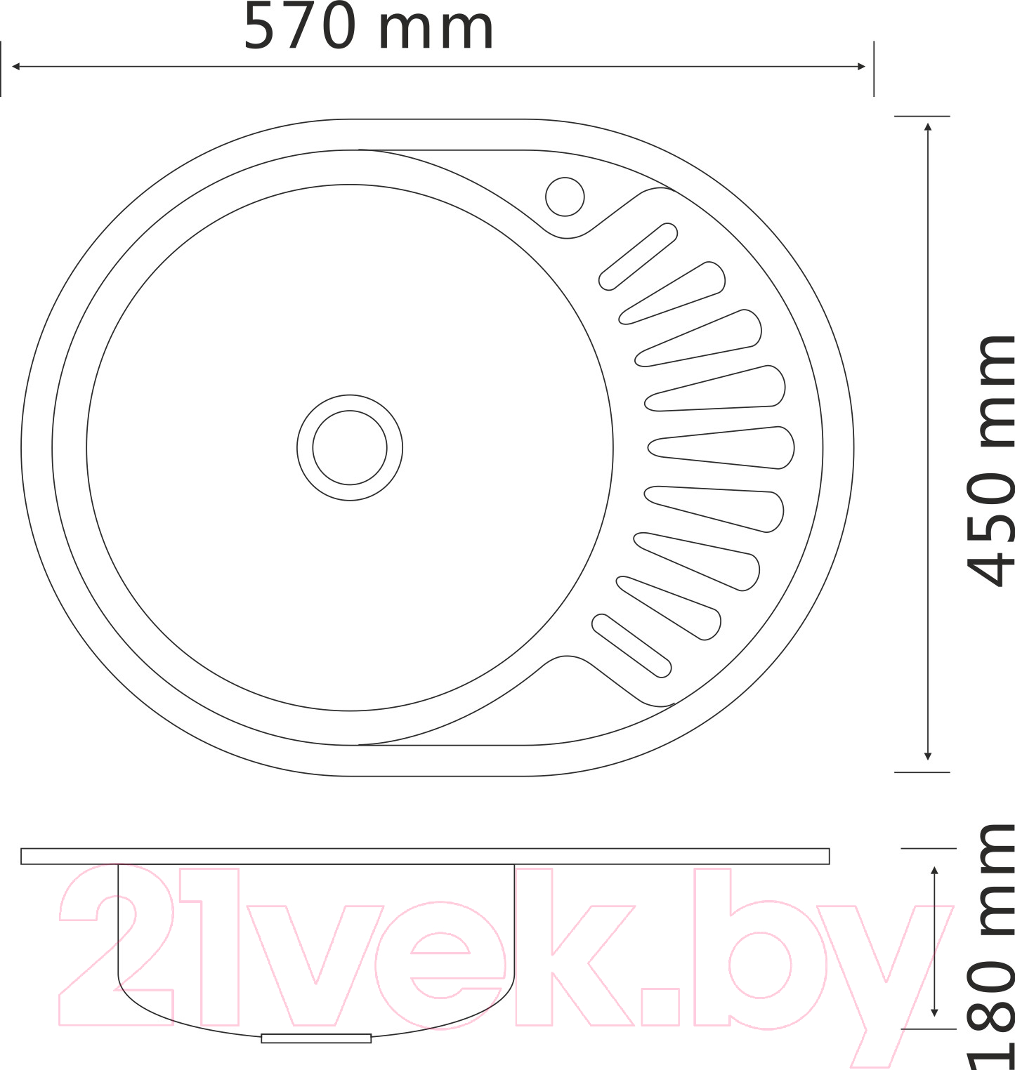 Мойка кухонная РМС MD8-5745OVL