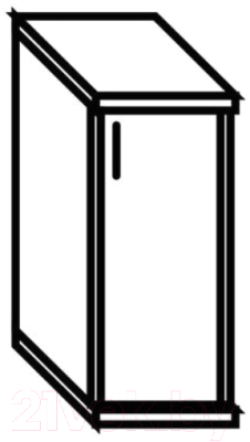 Шкаф-пенал Skyland СУ-2.3(R) с глухой дверью (клен/металлик)