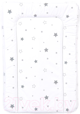 Пеленальный матрас Polini Kids Звездное сияние 70x50 / 0002629-24 (белый/серый)