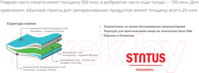 Набор вакуумных пакетов Status VB 20x28-100