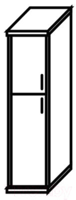 Шкаф-пенал Skyland СУ-1.8(L) с глухой малой и средней дверьми (венге магия/металлик)