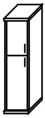 Шкаф-пенал Skyland СУ-1.8(L) с глухой малой и средней дверьми (ясень шимо)