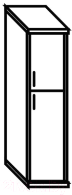 Шкаф-пенал Skyland СУ-1.8(R) с глухой малой и средней дверьми (клен/металлик)
