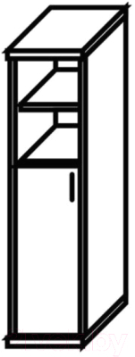 Шкаф-пенал Skyland СУ-1.6(L) с глухой средней дверью (венге магия)