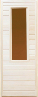 Деревянная дверь для бани Dlyabani Соло 80x190 / 402298 (бронз. тонир. стекло, липа/коробка сосна) - 