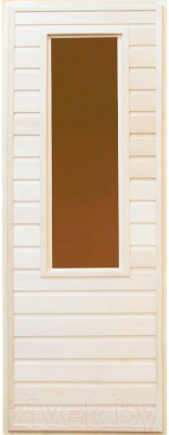 Деревянная дверь для бани Dlyabani Соло 80x190 / 402298 (бронз. тонир. стекло, липа/коробка сосна)