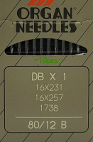 Набор игл для промышленной швейной машины Organ DBx1 80 B (SUK) ORG-10 (для высокоэластичных тканей) - 