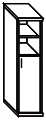 Шкаф-пенал Skyland СУ-1.6(R) с глухой средней дверью (ясень шимо)