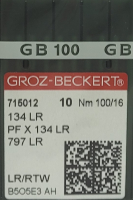 Набор игл для промышленной швейной машины Groz-Beckert 134 LR 100 GB-10 (для кожи) - 