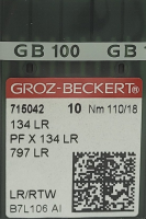 Набор игл для промышленной швейной машины Groz-Beckert 134 LR 110 GB-10 (для кожи) - 