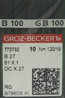 Набор игл для промышленной швейной машины Groz-Beckert DCx27 120 RG GB-10 (универсальные) - 