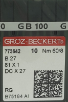 Набор игл для промышленной швейной машины Groz-Beckert DCx27 60 RG GB-10 (универсальные) - 