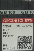 Набор игл для промышленной швейной машины Groz-Beckert DCx27 90 RG GB-10 (универсальные) - 