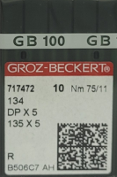 Набор игл для промышленной швейной машины Groz-Beckert DPx5 75 R GB-10 (универсальные) - 
