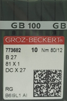 Набор игл для промышленной швейной машины Groz-Beckert DCx27 80 RG GB-10 (универсальные) - 
