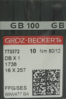 Набор игл для промышленной швейной машины Groz-Beckert DBx1 80 SES GB-10 (для трикотажа) - 