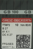 Набор игл для промышленной швейной машины Groz-Beckert DCx27 60 SES GB-10 (для трикотажа) - 