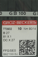 Набор игл для промышленной швейной машины Groz-Beckert DCx27 90 SES GB-10 (для трикотажа) - 