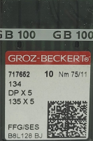 Набор игл для промышленной швейной машины Groz-Beckert DPx5 75 SES GB-10 (для трикотажа) - 