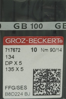 Набор игл для промышленной швейной машины Groz-Beckert DPx5 90 SES GB-10 (для трикотажа) - 