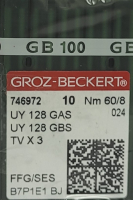 Набор игл для промышленной швейной машины Groz-Beckert UYx128 GAS 60 SES GB-10 (для трикотажа) - 