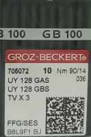 Набор игл для промышленной швейной машины Groz-Beckert UYx128 GAS 90 SES GB-10 (для трикотажа) - 