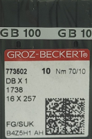 Набор игл для промышленной швейной машины Groz-Beckert DBx1 70 SUK GB-10 (для высокоэластичных тканей) - 