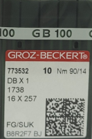 Набор игл для промышленной швейной машины Groz-Beckert DBx1 90 SUK GB-10 (для высокоэластичных тканей) - 