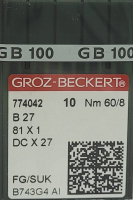 Набор игл для промышленной швейной машины Groz-Beckert DСx27 60 SUK GB-10 (для высокоэластичных тканей) - 