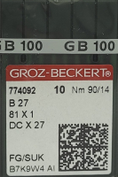 Набор игл для промышленной швейной машины Groz-Beckert DСx27 90 SUK GB-10 (для высокоэластичных тканей) - 