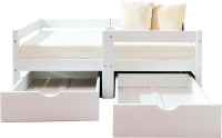 

Кровать-тахта детская EcoWood, Мия 70x140 с ящиками / ECO.001.00039.70-140.W